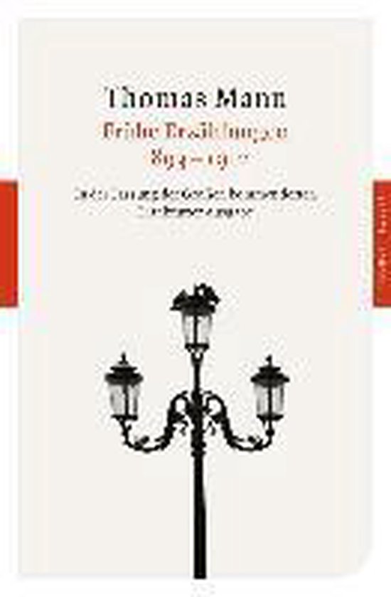 Boek 'Frühe Erzählungen 1893-1912' van Thomas Mann met een afbeelding van een straatlantaarn.