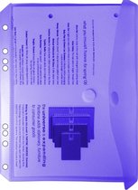 EXXO-HFP # 35026 - Porte-documents A5 pour reliure à anneaux - Bleu - 1 paquet de 10 pièces