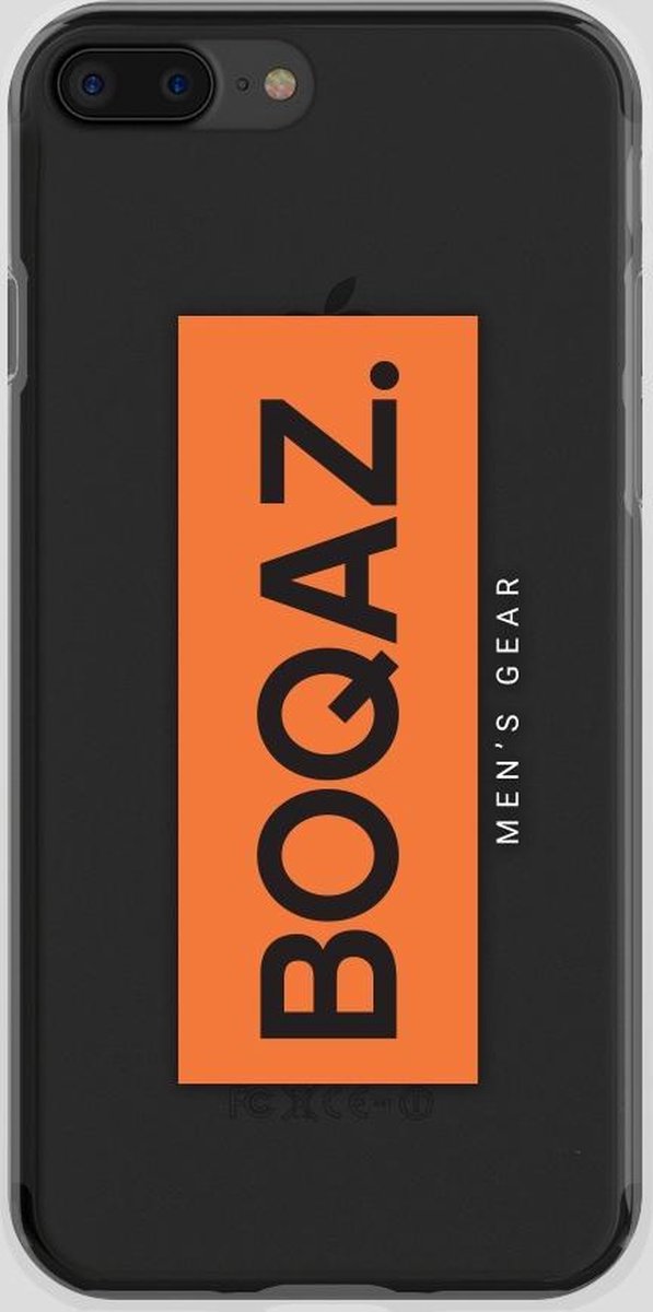 BOQAZ. iPhone 7 Plus hoesje - Labelized Collection - Orange print BOQAZ