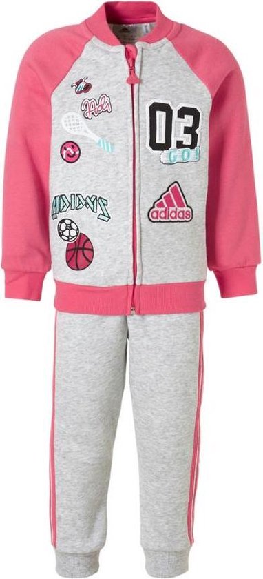Adidas babypak grijs/rose Maat 86 | bol.com