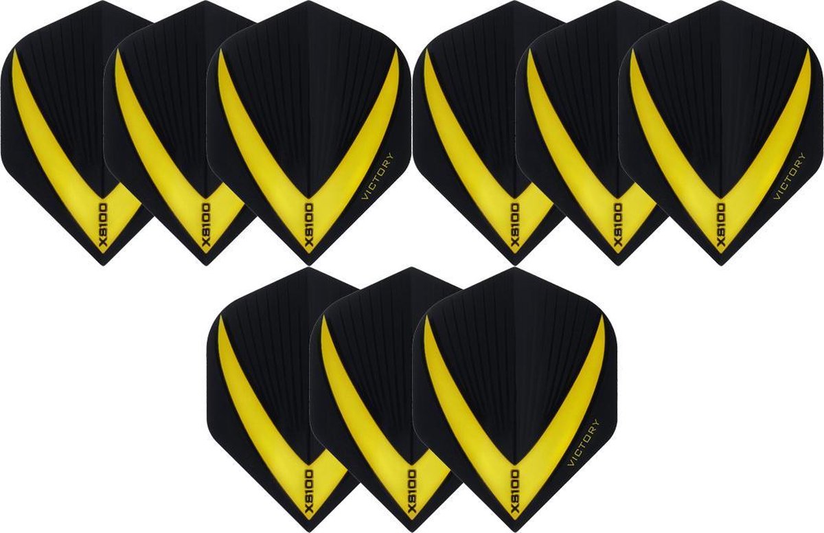 Darts Set 3 sets (9 stuks) Super Sterke - Geel - Vista-X - flights - darts flights