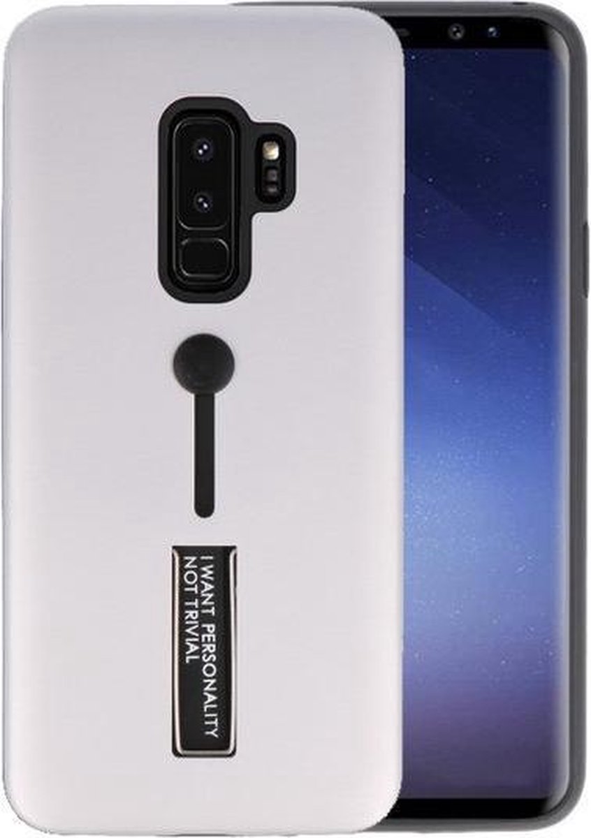 Zilver Stand Case hoesje voor Samsung Galaxy S9 Plus