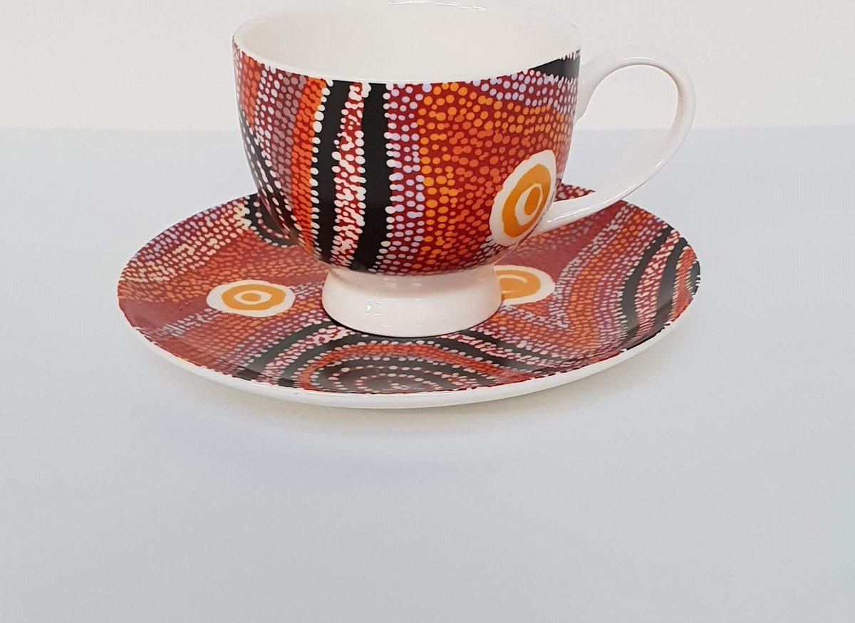 Design kop en schotel - Otto Jungarrayi Sims - Aboriginal collectie