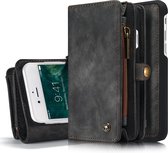 CaseMe - iPhone 7 - Luxe Portemonnee Hoesje met uitneembare backcover - Zwart
