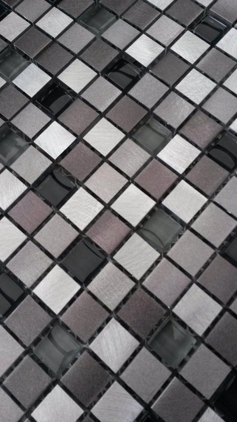 Mozaiek tegel Aluminium Glas vierkantjes | bol.com