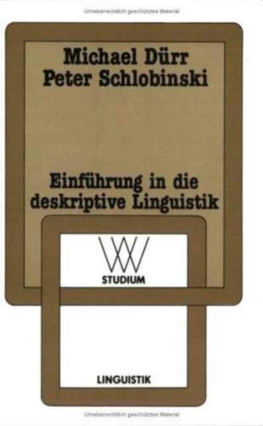 Einfeuhrung in Die Deskriptive Linguistik - cover