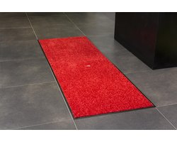 Joy@mat Luxe indoor mat - Deurmat - Droogloopmat - Schoonloopmat - Hoogwaardig - Uni rood - 60cm x 180cm - Polyamide