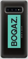 BOQAZ. Samsung Galaxy S10 hoesje - Labelized Collection - Turquoise print BOQAZ