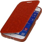 Bestcases Bruin TPU Booktype Motief Hoesje Samsung Galaxy Grand Neo - Cover Case Hoes