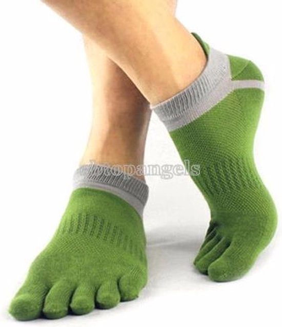 Yoga sokken. Vijf tenen sokken Unisex groen | bol.com