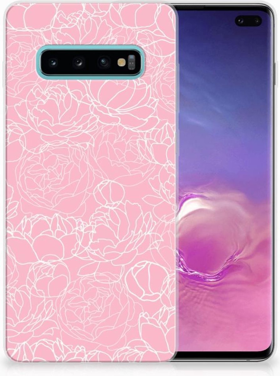 Samsung Galaxy S10 Plus TPU Case White Flowers