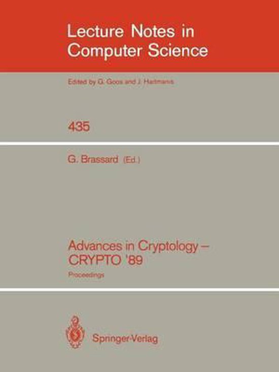 Advances in Cryptology - CRYPTO '89 - cover