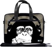 Laptoptas 15,6 / schoudertas chimpansee - Sleevy - laptoptas - schooltas