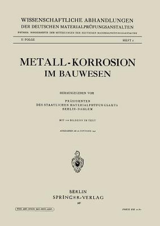Metall-korrosion Im Bauwesen - cover