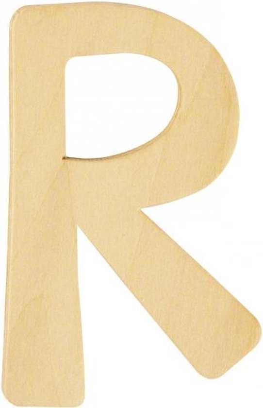 Houten letter R 6 cm