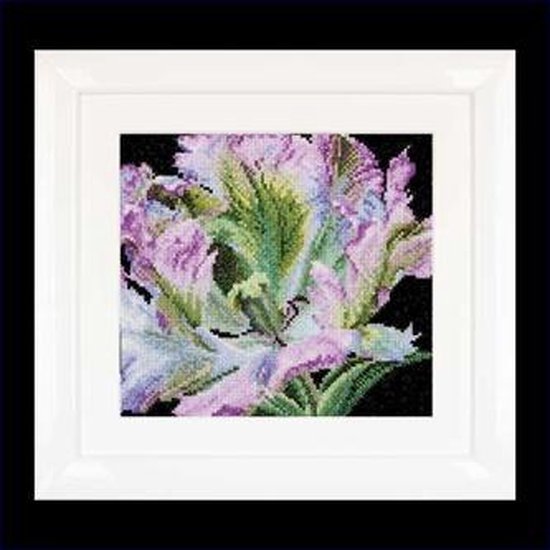 Thea Gouverneur - Borduurpakket met telpatroon - 494A - Voorgesorteerde DMC Garens - Tulp - Aida - 15 cm x 14 cm - DIY Kit