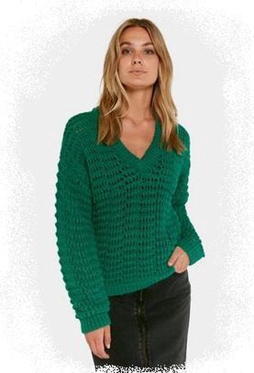 | Pieces Lange mouw Gebreide trui dames truien maat PIECES trui groen | wehkamp