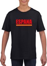 Zwart Spanje supporter shirt kinderen M (134-140)
