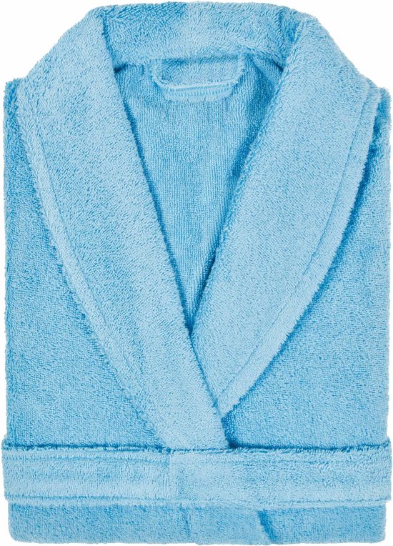 Peignoir éponge Uni Pure Royal avec col châle taille L Bleu clair - 1 pcs