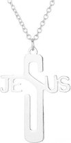 24/7 Jewelry Collection Jesus Ketting - Jezus Kruis - Zilverkleurig