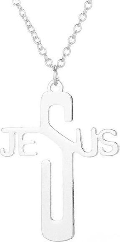 Refrein Tenen arm 24/7 Jewelry Collection Jesus Ketting - Jezus Kruis - Zilverkleurig |  bol.com