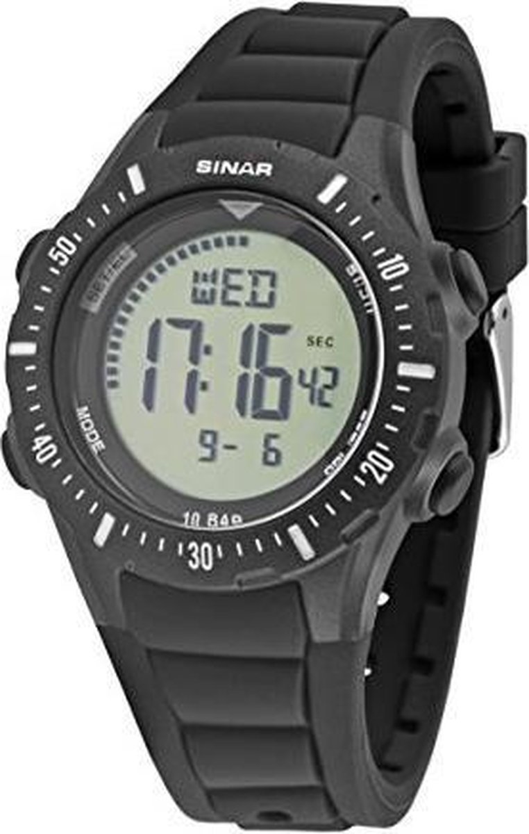 Sinar XR-12-1 digitaal horloge 40 mm 100 meter zwart