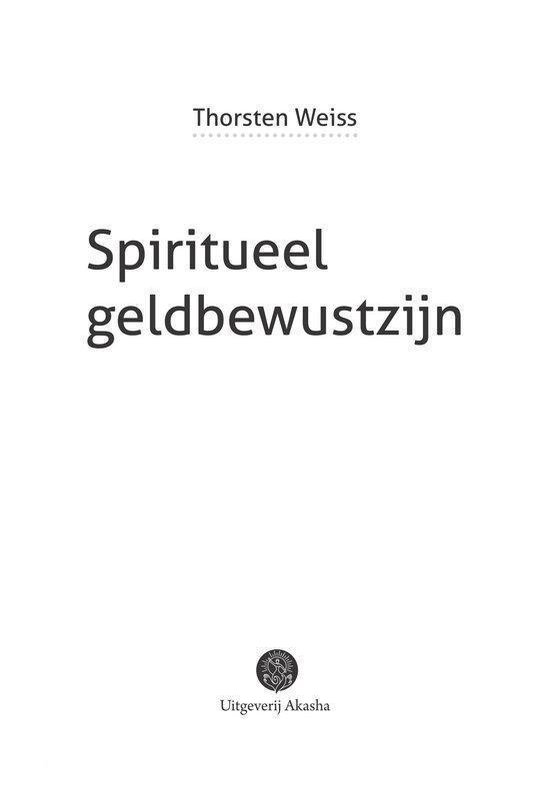 Titelpagina met 'Spiritueel geldbewustzijn' en auteur Thorsten Weiss.