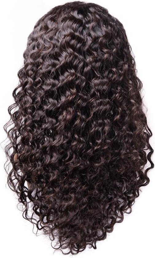 Ambtenaren Kritiek Aanbod Pruiken dames - echt haar/ Front Lace Wig_100% Human Hair_ Braziliaanse  Deep Curly,... | bol.com