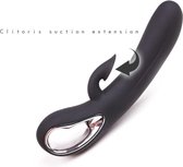 Only One Rabbit Vibrator met zuigmondje voor clitoris - zwart