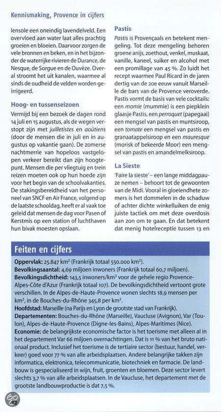 Tekst over het klimaat, de landbouw en de bevolking van de Provence.
