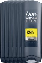Dove Men+Care Fresh Awake - 6 x 250 ml - Douchegel - Voordeelverpakking