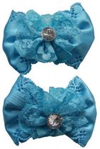 Jessidress Elegante Haarclip met kant en strass - Blauw