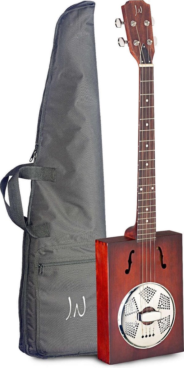 J.N Guitars Puncheon Acoustic Resonator Cigar Box reisgitaar