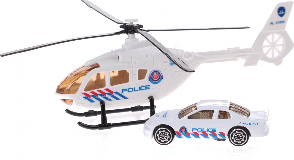 Toi-toys Rescue Team Set Helikopter Met Auto Wit Politie