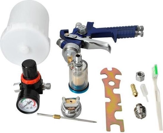 ISOT Verfpistool HVLP - Compressor spuitpistool met bovenbeker - Incl.  accessoires | bol.com