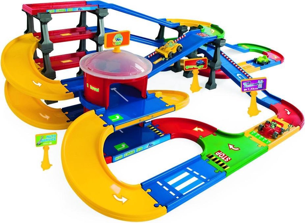 Wader Kids Cars 3D racebaan met parkeergarage | bol.com