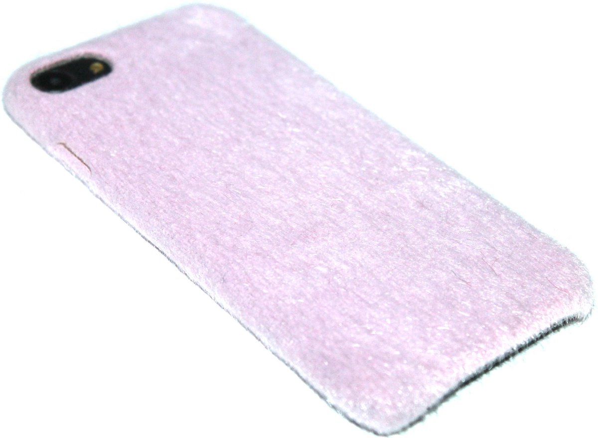 Roze vilt stoffen hoesje Geschikt voor iPhone 8 Plus/ 7 Plus