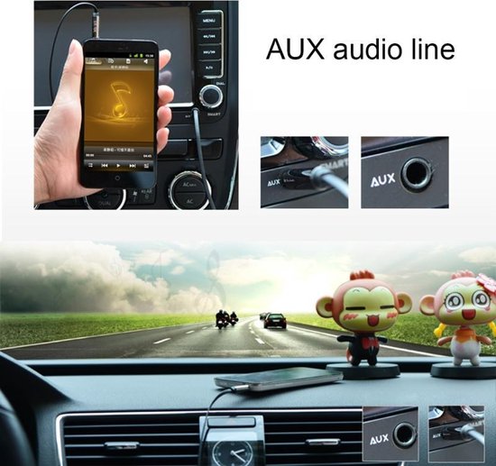 1,5m 3,5mm Jack Male-Male Plug Stereo Audio AUX-Kabel Zwart met Metal Spring voor iPhone, iPad, Samsung, MP3, MP4, etc. - Merkloos