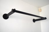Zwarte kapstok voor hangers (100 cm)