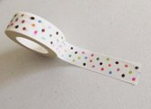 masking tape - Stippen - decoratie washi papier tape 15 mm x 10 m
