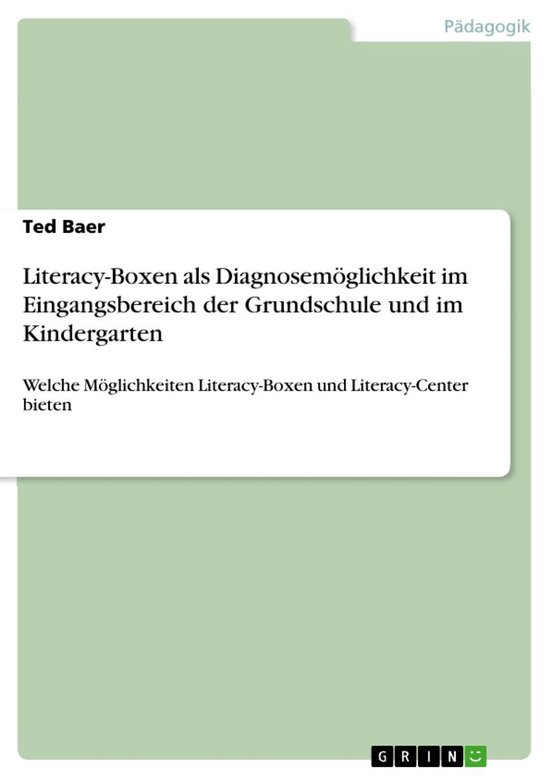 Literacy-Boxen als Diagnosemöglichkeit im Eingangsbereich d ... - cover