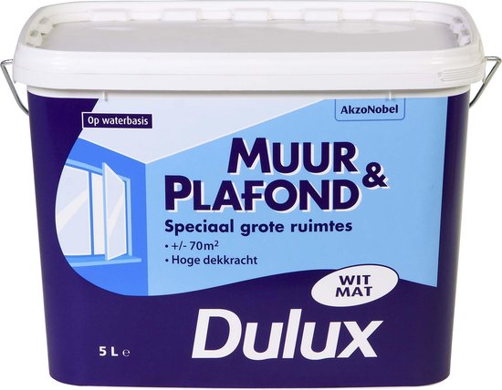 bord gips behalve voor Dulux Muur & Plafondverf - Wit - Mat - 5 liter | bol.com