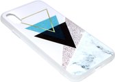 Geometrisch vormen hoesje wit siliconen Geschikt voor iPhone XS/ X