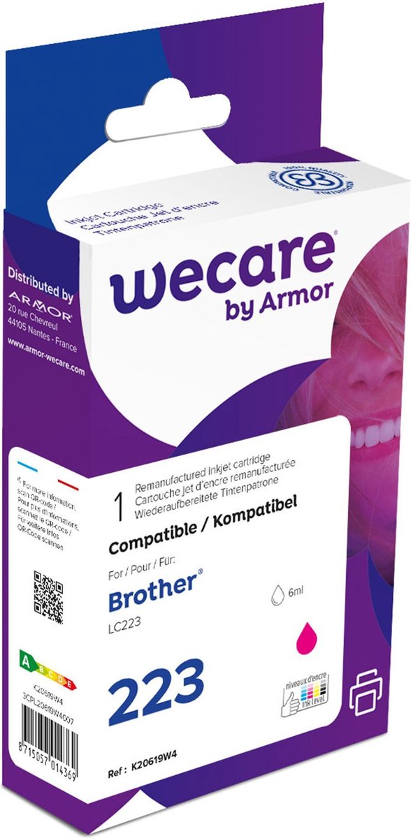 Wecare K20619W4 inktcartridge 1 stuk(s) Compatibel Magenta
