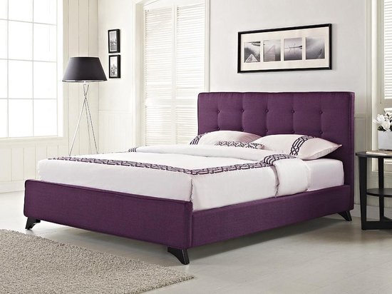 Gezamenlijk Goed Extreem Gestoffeerd bed paars, 180x200 cm - Tweepersoonsbed - AMBASSADOR | bol.com