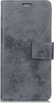 Shop4 - Motorola Moto G7 Plus Hoesje - Wallet Case Vintage Grijs