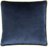 coussin velours or marine 45x45cm