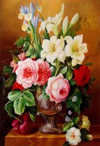 Diamond painting bloemen in vaas 45x30cm full