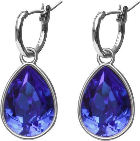 Children's Earrings: Sterling Silver Dolphins with Crystal Encrusted T - Baby Je