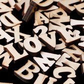 Decoratie figuurtjes Letters alfabet Hout - 26 stuks 15mm